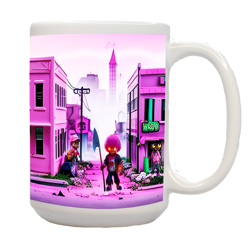 African American Pink Halloween Zombie Apocalypse Mug