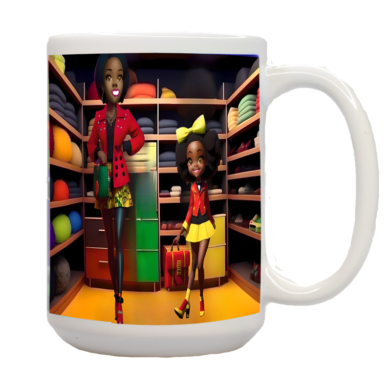 African American Mom and Daughter Closet Mug