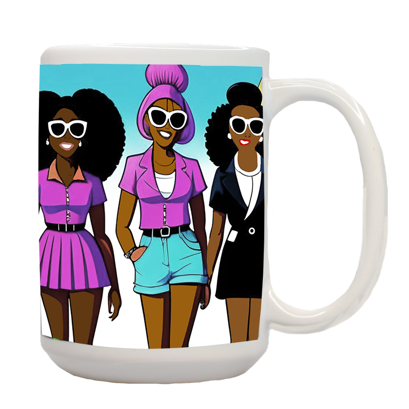 African American Pink Besties 2A Mug
