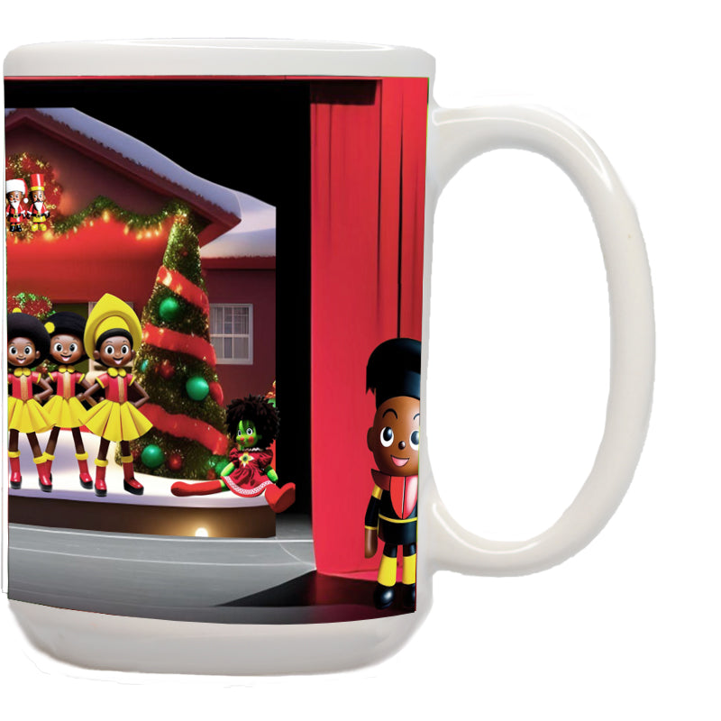 A colorful coffee illustrating an African American Christmas concert
