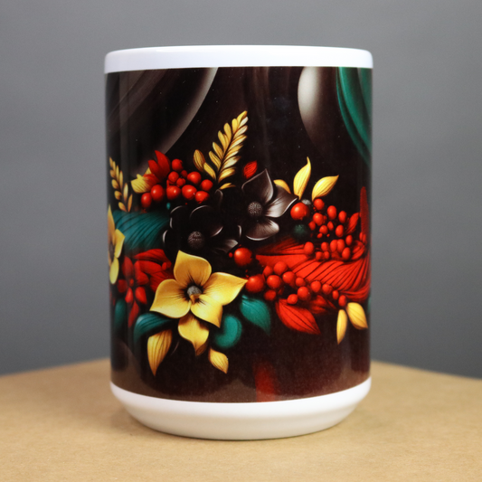 Mug with colorful floral design
