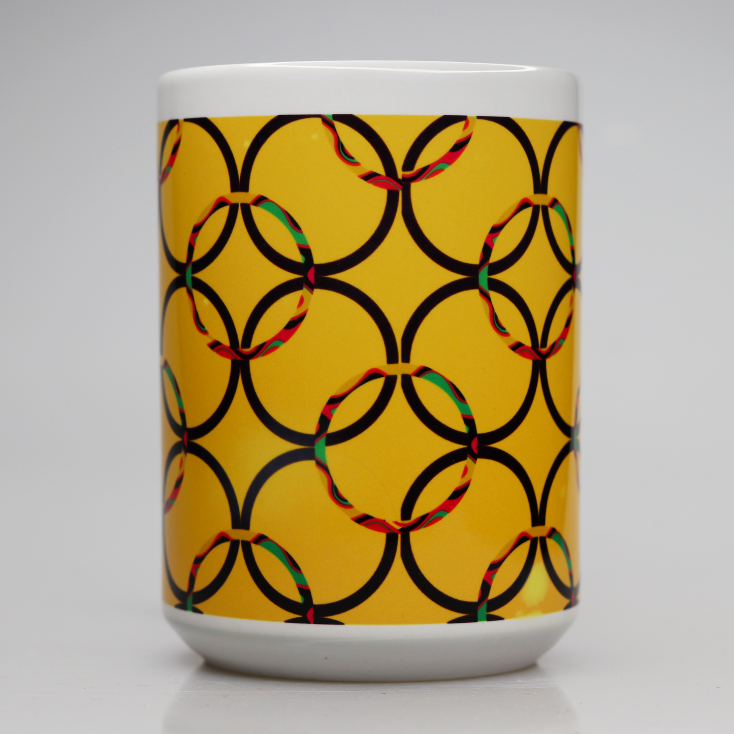 CC15 411 Ethnic ring patterns on a yellow background