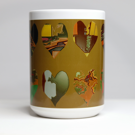 CC15 5020 23 Brown Ethnic Colored Hearts