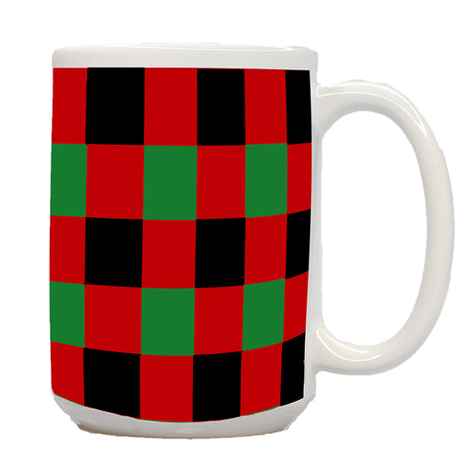 Red, Black, Green, Plaid Mug