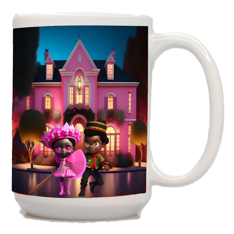 African American Pink Halloween Mug