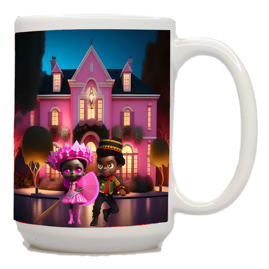 African American Pink Halloween Mug