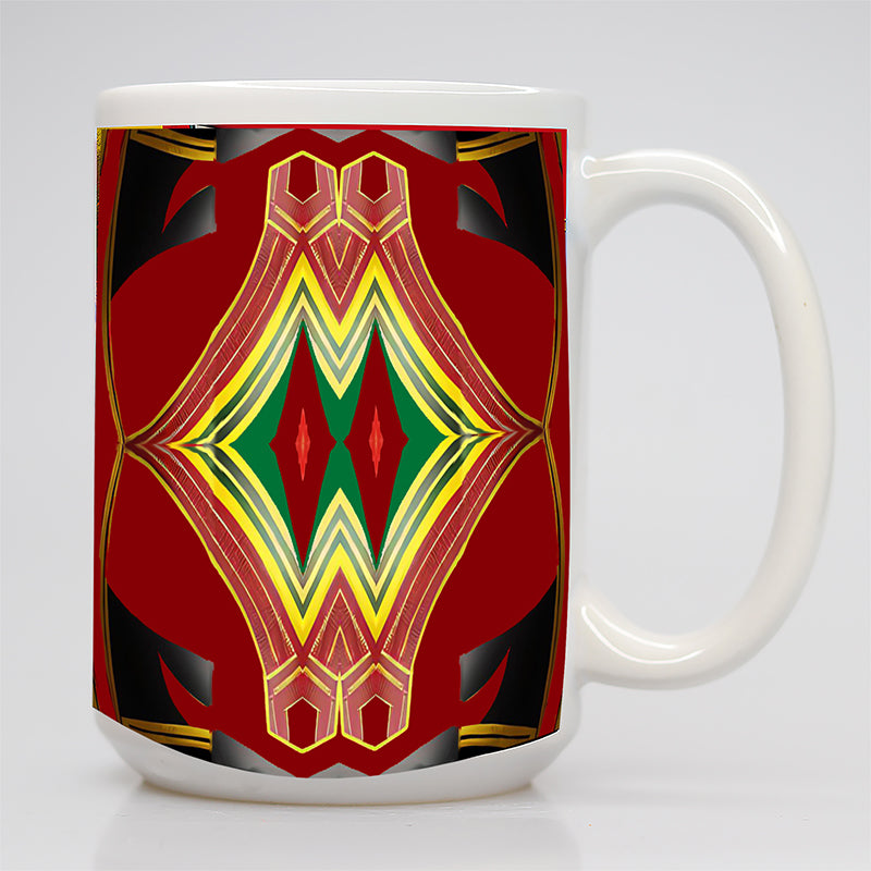 African American Red, Black, Green and Yellow Print Mug