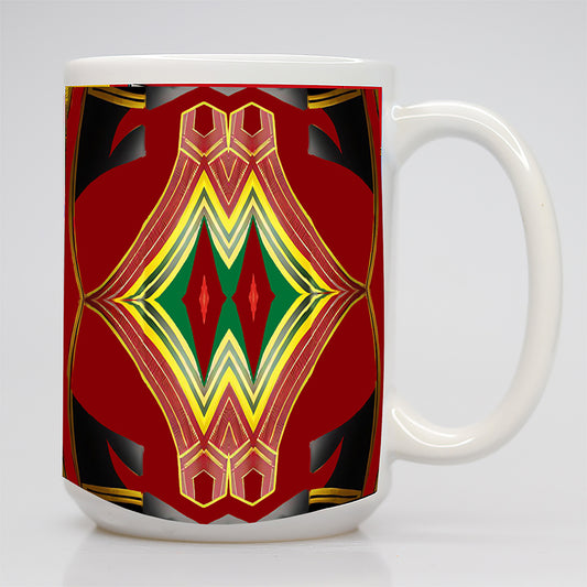 African American Red, Black, Green and Yellow Print Mug