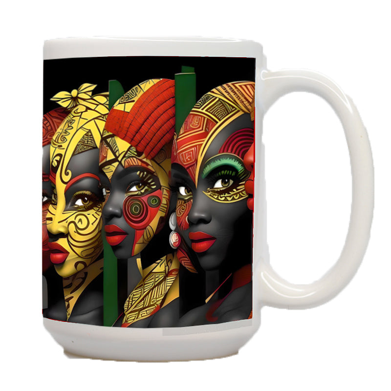 African Women 5 Faces Mug