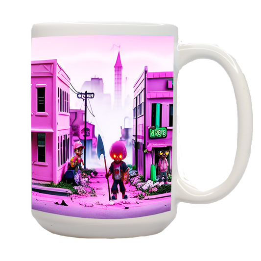 African American Pink Halloween Zombie Apocalypse Mug