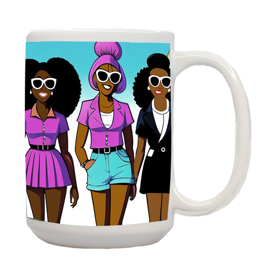 African American Pink Besties 2A Mug