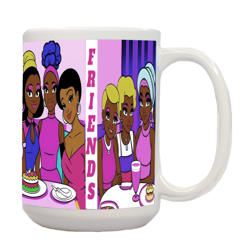 African American Pink Friends For Life Mug