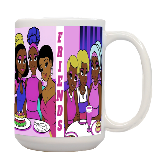 African American Pink Friends For Life Mug