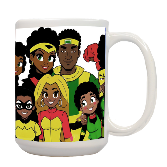 African American Superhero Group Shot 1 Mug