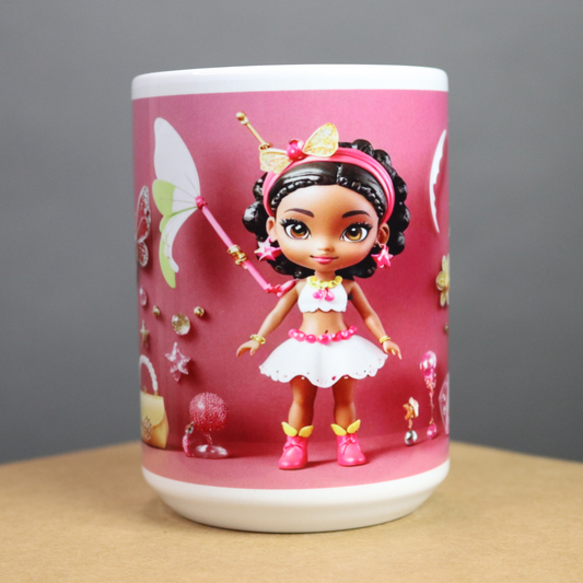Pink mug with a beautiful African American design