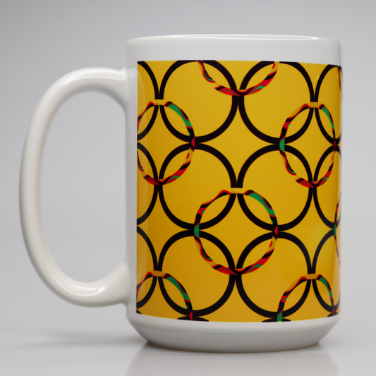 CC15 411 Ethnic ring patterns on a yellow background